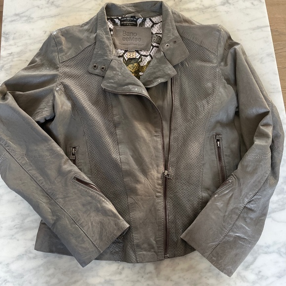 leather moto style designer jacket. Brand New Condition - Picture 1 of 3